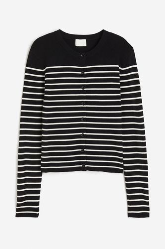 Feinstrick-Cardigan Schwarz/Weiß gestreift, Cardigans in Größe S. Farbe: - H&M - Modalova