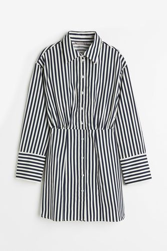 Blusenkleid aus Baumwolle Marineblau/Gestreift, Alltagskleider in Größe L. Farbe: - H&M - Modalova