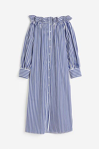 Off-Shoulder-Kleid Blau/Gestreift, Alltagskleider in Größe M. Farbe: - H&M - Modalova