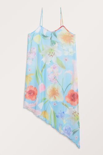 Asymmetrisches Slipdress aus Mesh Digitales Blumenmuster, Alltagskleider in Größe L. Farbe: - Monki - Modalova