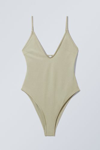 Badeanzug mit offenem Rücken Helles Khakigrün, Jumpsuits in Größe XL. Farbe: - Weekday - Modalova