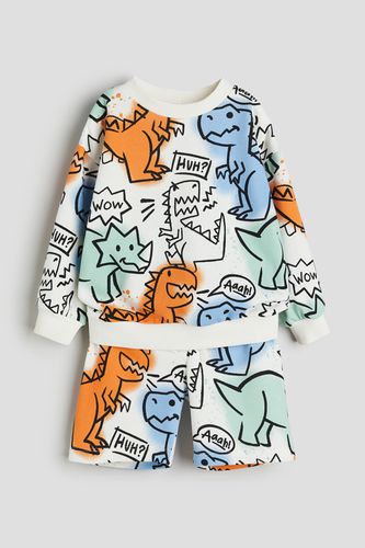 Teiliges Sweatshirt-Set mit Print Weiß/Dinosaurier, Kleidung Sets in Größe 140. Farbe: - H&M - Modalova