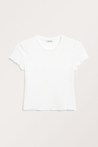 Weißes Struktur-T-Shirt Weiß in Größe L. Farbe: - Monki - Modalova