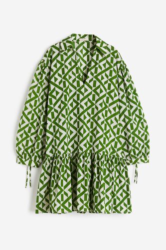 Popelinekleid mit Kragen Grün/Gemustert, Alltagskleider in Größe XS. Farbe: - H&M - Modalova