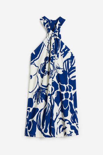 Neckholder-Kleid in A-Linie Weiß/Blau gemustert, Alltagskleider Größe XL. Farbe: - H&M - Modalova