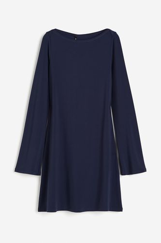 Jerseykleid mit U-Boot-Ausschnitt Dunkelblau, Alltagskleider in Größe XS. Farbe: - H&M - Modalova
