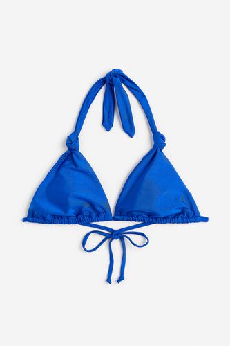 Wattiertes Triangel-Bikinitop Blau, Bikini-Oberteil in Größe 38. Farbe: - H&M - Modalova