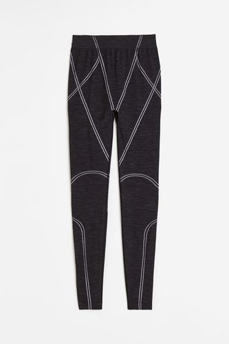 Unterziehhose aus DryMove™ Wollmischung Dunkelgraumeliert/Gemustert, Sport – Leggings in Größe L. Farbe: - H&M - Modalova