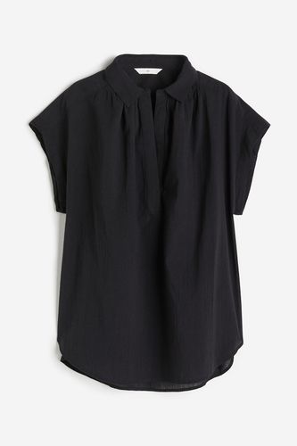 Baumwollbluse mit V-Ausschnitt Schwarz, Blusen in Größe XS. Farbe: - H&M - Modalova