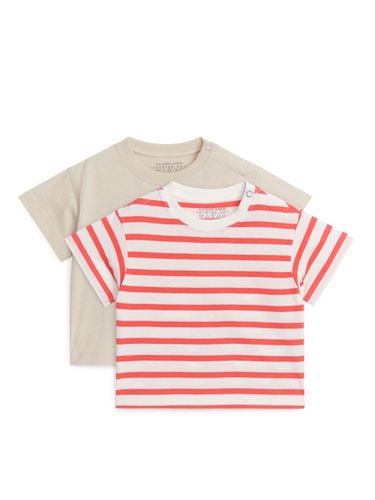 Baumwoll-T-Shirt im 2er-Set hellbeige/weiß/rot, T-Shirts & Tops in Größe 50/56. Farbe: - Arket - Modalova