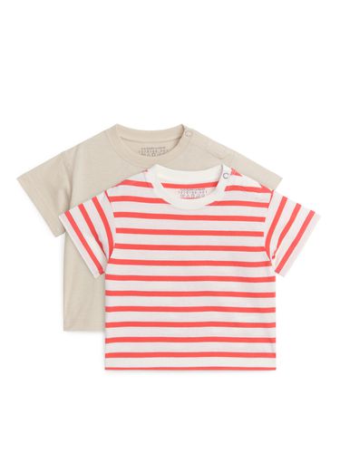 Baumwoll-T-Shirt im 2er-Set hellbeige/weiß/rot, T-Shirts & Tops in Größe 62/68. Farbe: - Arket - Modalova