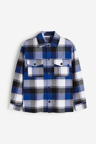Twill-Overshirt in Loose Fit Blau/Kariert, Jacken Größe L. Farbe: - H&M - Modalova