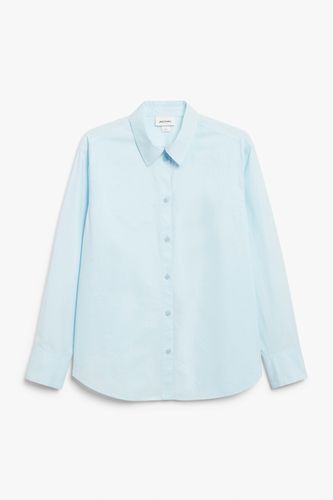 Langärmeliges Hemd Hellblau., Freizeithemden in Größe L. Farbe: - Monki - Modalova