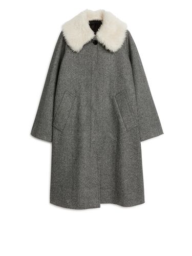 Mantel mit Wollkragen Grau, Mäntel in Größe 44. Farbe: - Arket - Modalova