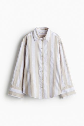 Bluse aus Leinenmix Hellbeige/Gestreift, Freizeithemden in Größe XS. Farbe: - H&M - Modalova