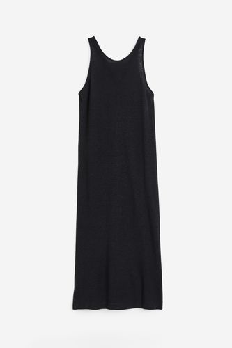 Kleid aus Leinenmix Schwarz, Alltagskleider in Größe L. Farbe: - H&M - Modalova