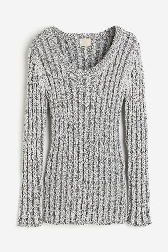 Pullover in Rippstrick Weiß/Schwarzmeliert Größe L. Farbe: - H&M - Modalova