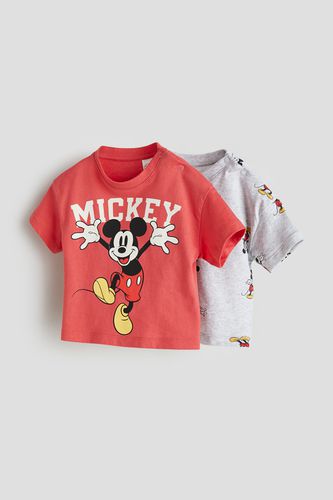 Er-Pack Baumwoll-T-Shirts Rot/Micky Maus, T-Shirts & Tops in Größe 68. Farbe: - H&M - Modalova