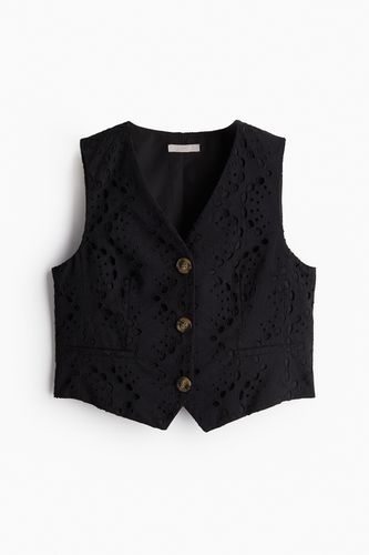 Weste mit Broderie Anglaise Schwarz, Blazers in Größe 38. Farbe: - H&M - Modalova