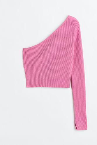 Geripptes One-Shoulder-Shirt Rosa, Tops in Größe XXL. Farbe: - H&M - Modalova