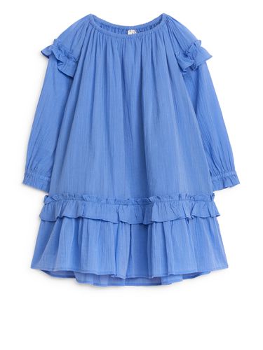 Kreppkleid mit Rüschen Blau, Kleider in Größe 98. Farbe: - Arket - Modalova