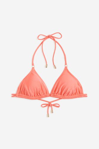 Wattiertes Triangel-Bikinitop Koralle, Bikini-Oberteil in Größe 44. Farbe: - H&M - Modalova