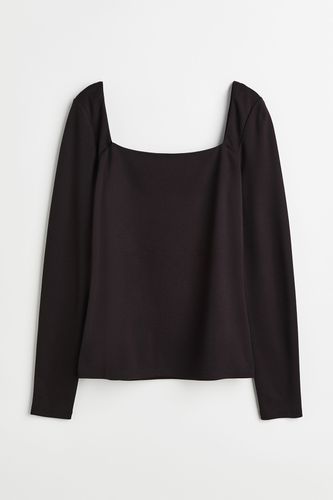 Shirt mit eckigem Ausschnitt Schwarz, Tops in Größe XL. Farbe: - H&M - Modalova