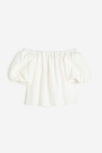 Off-Shoulder-Bluse mit Puffärmeln Weiß, Blusen in Größe XXL. Farbe: - H&M - Modalova