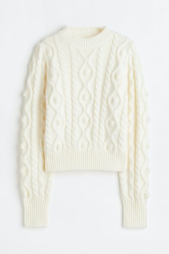 Pullover mit Zopfmuster Cremefarben in Größe XXL. Farbe: - H&M - Modalova