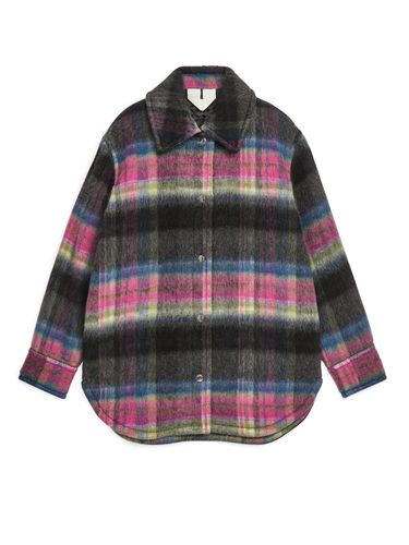 Gestepptes Overshirt aus Wollmix grün/braun/rosa, Overshirts in Größe 44. Farbe: - Arket - Modalova