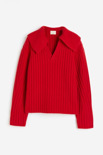 Wollpullover mit Kragen Rot in Größe XS. Farbe: - H&M - Modalova