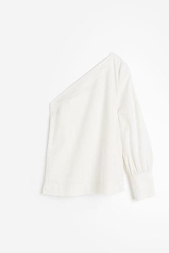 One-Shoulder-Baumwollbluse Weiß, Blusen in Größe XXL. Farbe: - H&M - Modalova