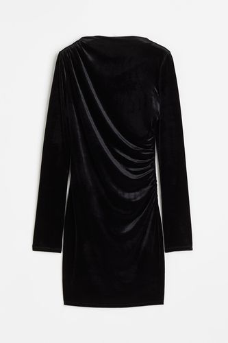Jerseykleid mit Raffungen Schwarz/Velours, Party kleider in Größe XL. Farbe: - H&M - Modalova