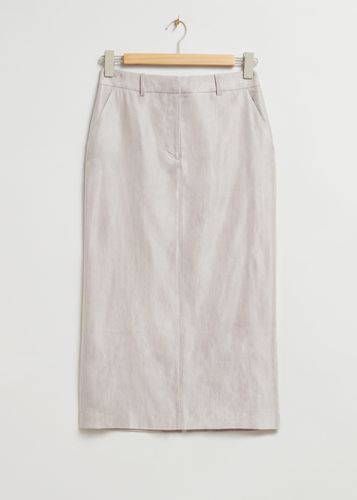 Linen-blend Midi Skirt , Röcke in Größe 38 - & Other Stories - Modalova