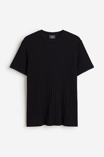 T-Shirt in Pointellestrick, Regular Fit Schwarz Größe M. Farbe: - H&M - Modalova