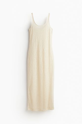 Fischnetz-Kleid mit Pailletten Hellbeige, Alltagskleider in Größe XS. Farbe: - H&M - Modalova