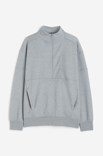 DryMove™ Sweatshirt mit kurzem Zipper Graumeliert, Sport – Pullover & Strickjacken in Größe XXL. Farbe: - H&M - Modalova