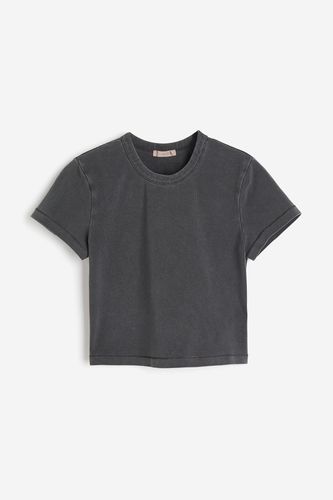 Loungewear-T-Shirt im Washed-Look Schwarz in Größe XS. Farbe: - H&M - Modalova