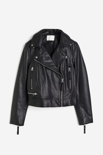 Bikerjacke aus Leder Schwarz, Jacken in Größe M. Farbe: - H&M - Modalova