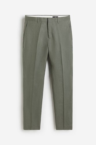 Anzughose aus Leinen in Slim Fit Graugrün, Anzughosen Größe 44. Farbe: - H&M - Modalova