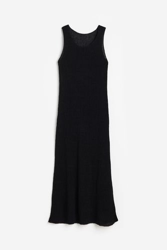 Geripptes Kleid aus Seidenmix Schwarz, Alltagskleider in Größe M. Farbe: - H&M - Modalova