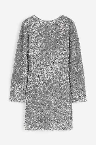 Paillettenkleid mit tiefem Rückenausschnitt Silberfarben, Party kleider in Größe M. Farbe: - H&M - Modalova