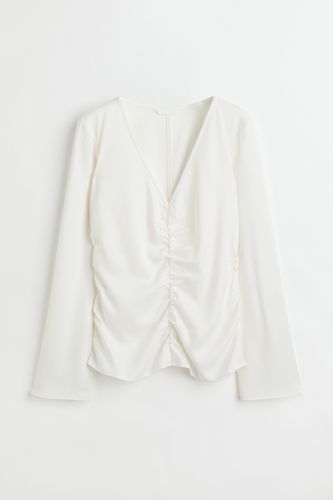 Bluse mit Raffung Weiß, Blusen in Größe XXL. Farbe: - H&M - Modalova
