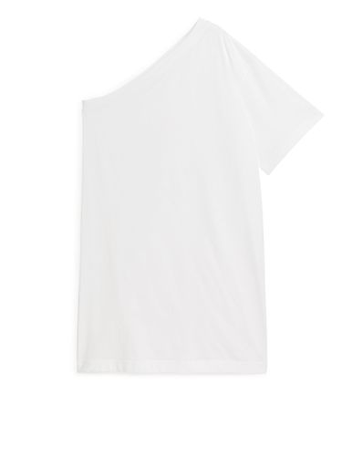 One-Shoulder-T-Shirt-Kleid Weiß, Alltagskleider in Größe S. Farbe: - Arket - Modalova