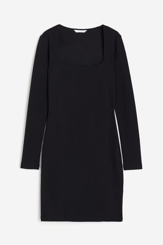 Bodycon-Kleid mit eckigem Ausschnitt Schwarz, Alltagskleider in Größe L. Farbe: - H&M - Modalova