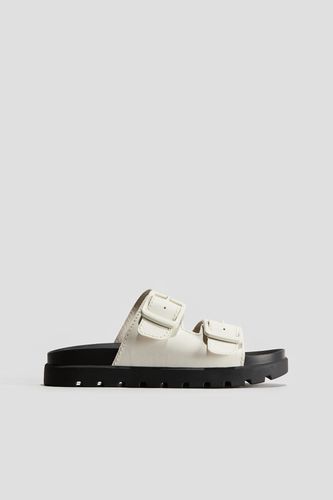 Chunky Sandalen mit zwei Riemen Weiß/Schwarz in Größe 34. Farbe: - H&M - Modalova