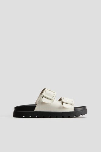 Chunky Sandalen mit zwei Riemen Weiß/Schwarz in Größe 38. Farbe: - H&M - Modalova