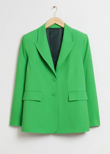 Eleganter, lockerer einreihiger Blazer Hellgrüne gewebte Wolle, Blazers in Größe 38. Farbe: - & Other Stories - Modalova