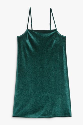 Mini-Slipdress aus Samt Dunkelgrün, Alltagskleider in Größe XL. Farbe: - Monki - Modalova