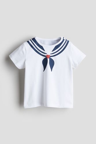 Baumwoll-T-Shirt mit Print Weiß/Matrose, T-Shirts & Tops in Größe 92. Farbe: - H&M - Modalova